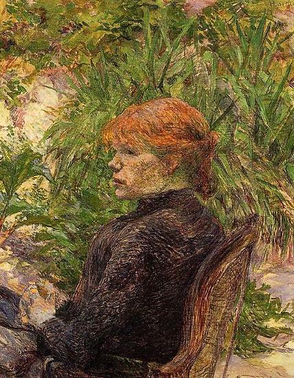 Henri de toulouse-lautrec Red Haired Woman Sitting in Conservatory oil painting picture